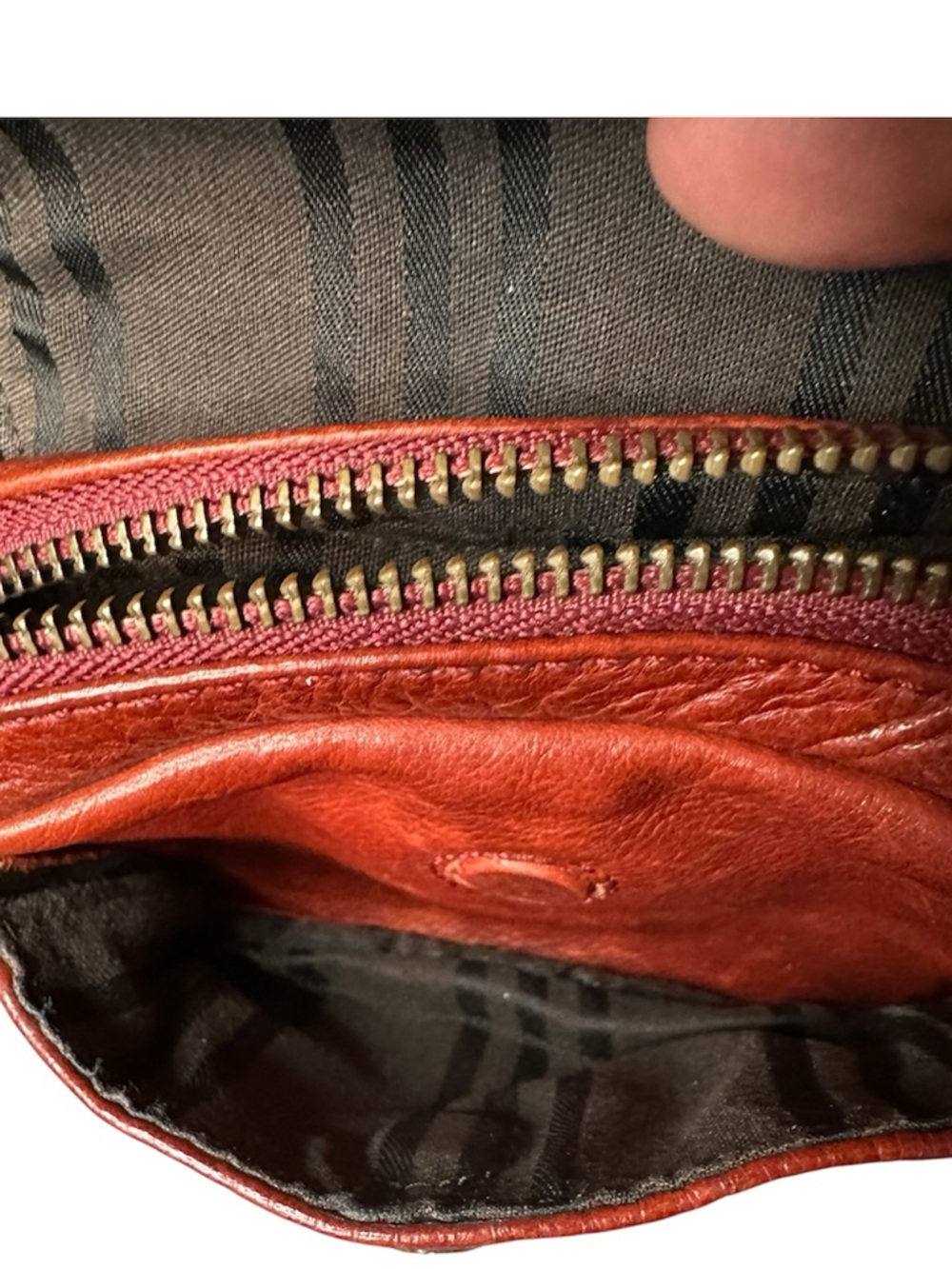 FRYE mini Brooklyn red leather studded crossbody Rare - Picture 6 of 10
